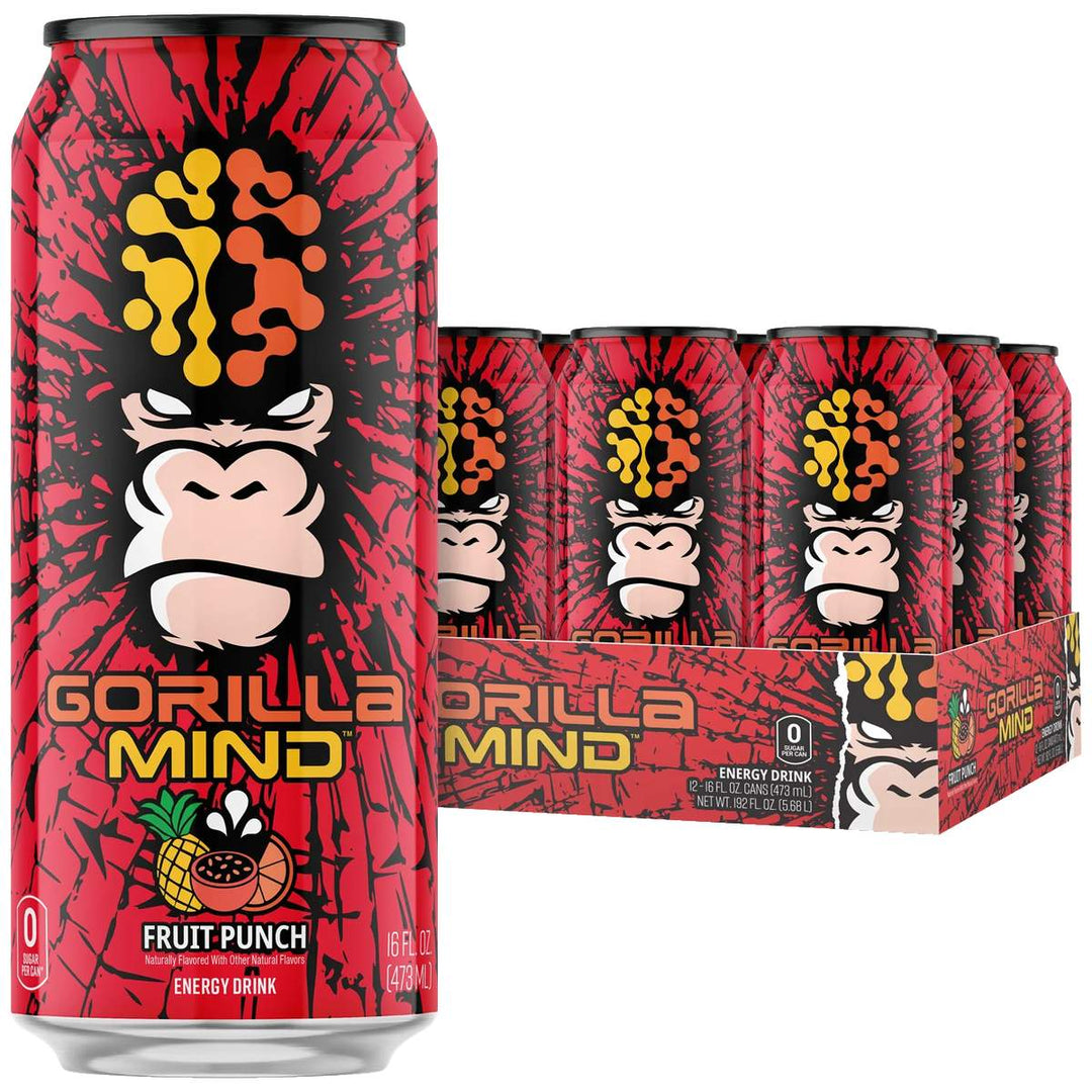 Gorilla Mind Energy Drink Case 12 Cans Fruit Punch – Bulldog Nutrition Canada