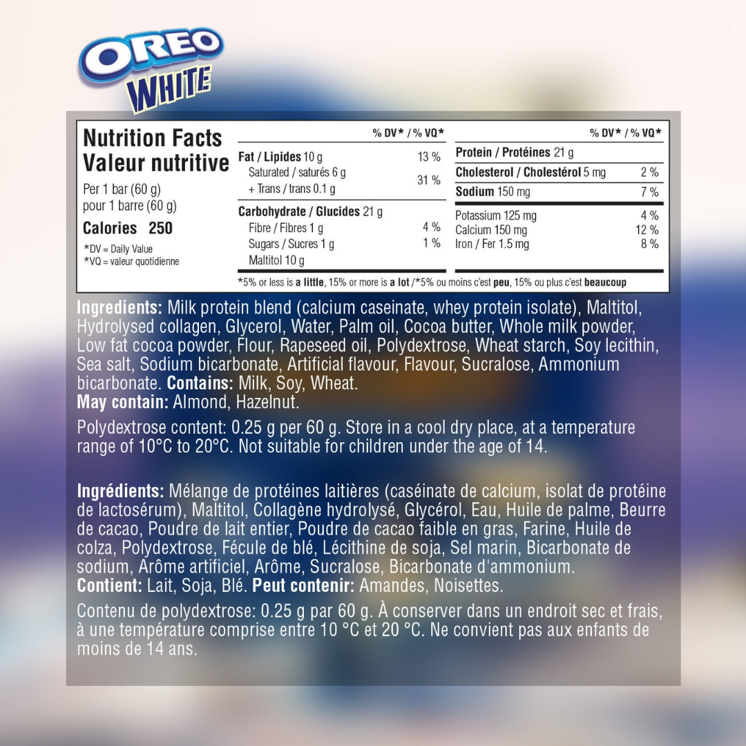 Grenade Protein Bars Oreo White Nutrition Facts