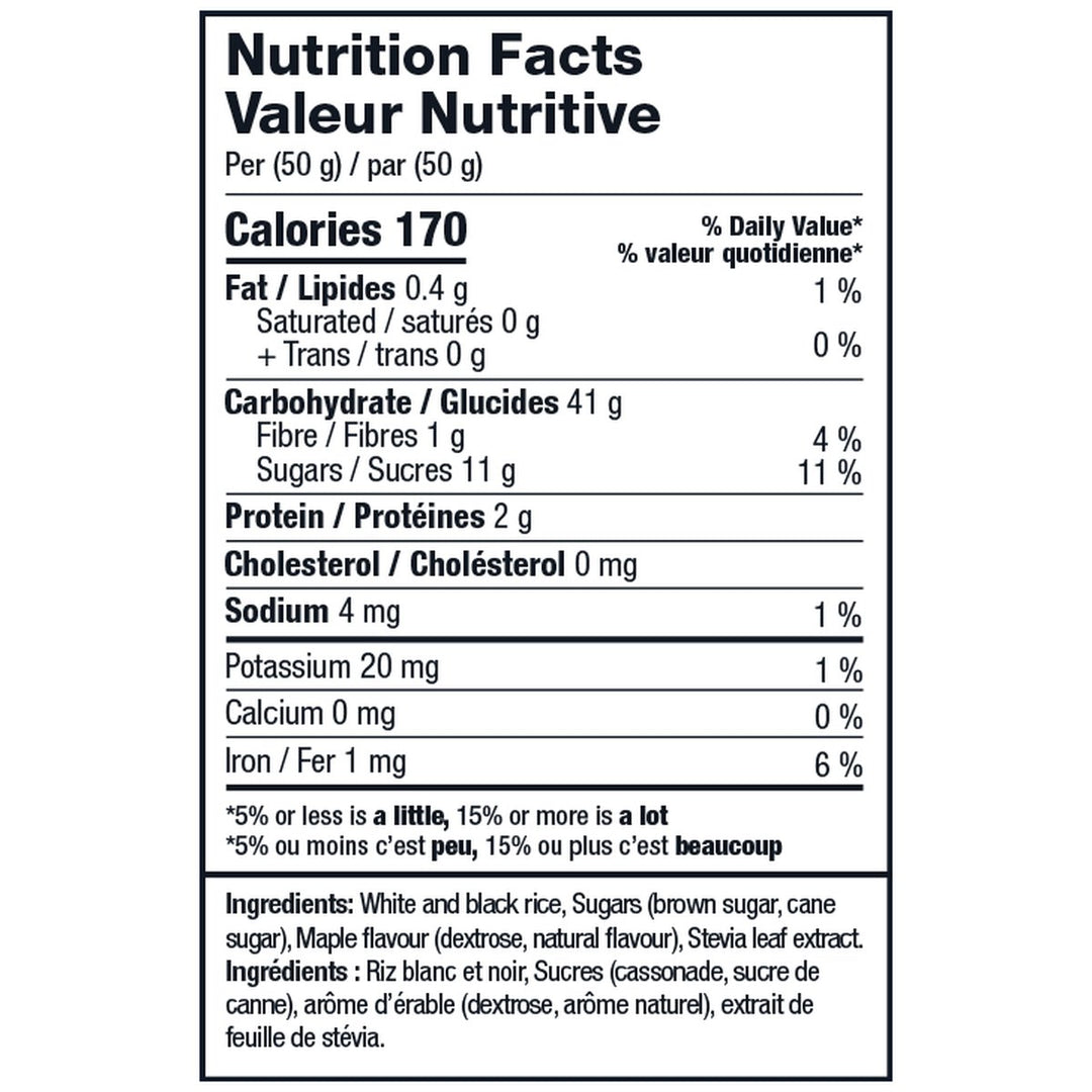 Grindstone Hot Rice Cereal Maple Butter Tart nutrition facts - 170 calories, 41g carbs per 50g serving