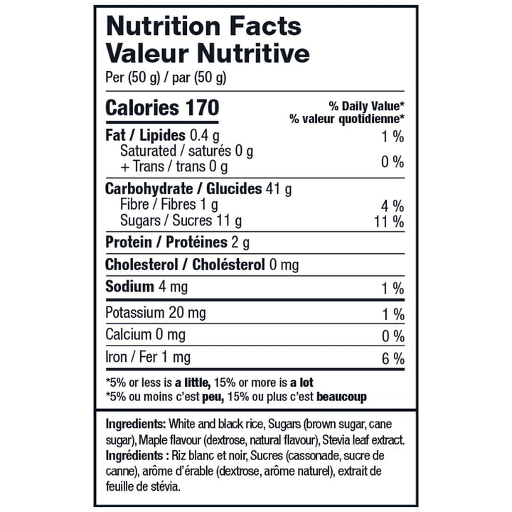 Grindstone Hot Rice Cereal Maple Butter Tart nutrition facts - 170 calories, 41g carbs per 50g serving