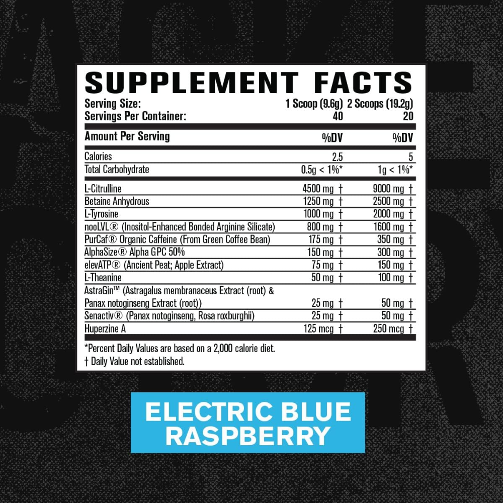 Jacked Factory NitroSurge MAX Pre workout Supplement Facts