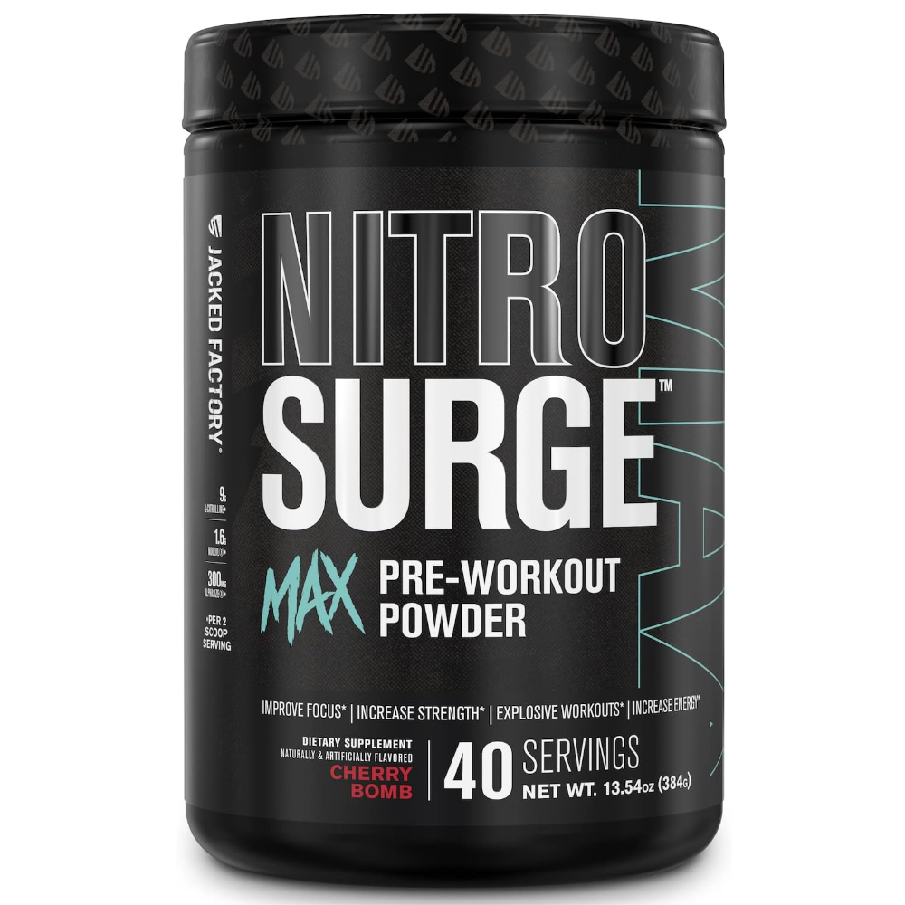 Jacked Factory NitroSurge MAX Pre workout Cherry Bomb