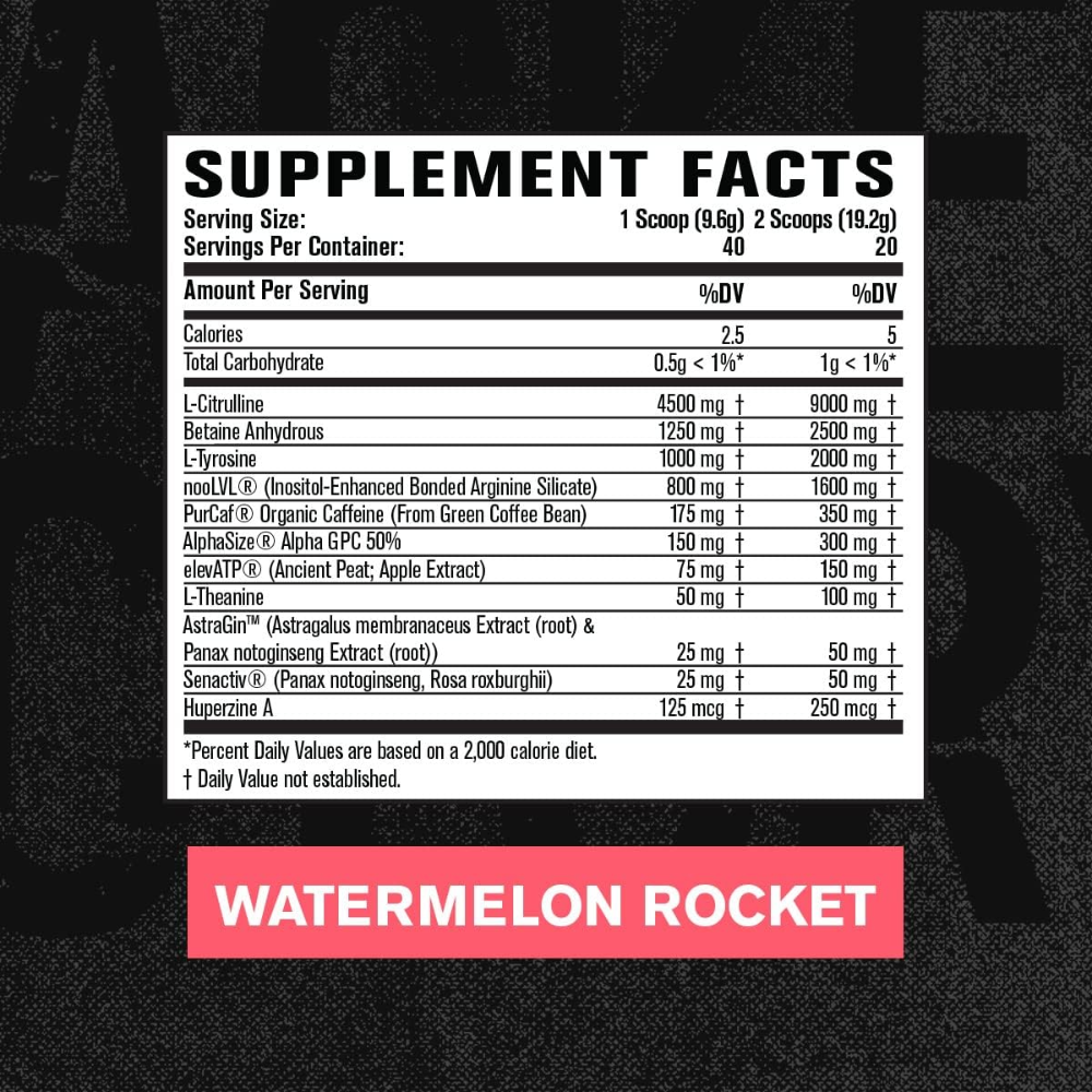 Jacked Factory NitroSurge MAX Pre workout Supplement Facts