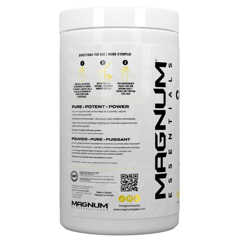 Magnum Supplements 100% Pure Micronized Creatine Monohydrate 400g Benefits and Use Label