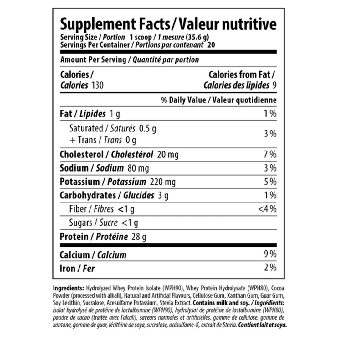 Nutrabolics HydroPure 1.6lbs Chocolate Coconut Nutrition Facts – Bulldog Nutrition Canada