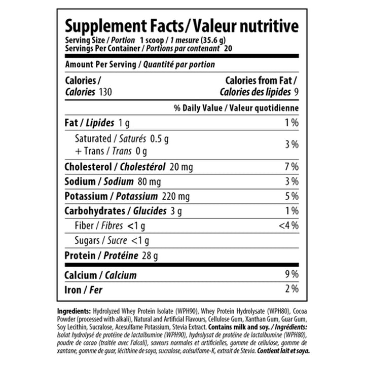 Nutrabolics HydroPure 1.6lbs Chocolate Coconut Nutrition Facts – Bulldog Nutrition Canada