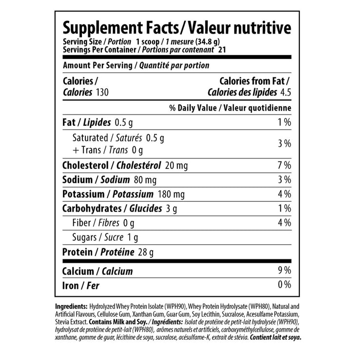 Nutrabolics HydroPure 1.6lbs Vanilla Milkshake Nutrition Facts – Bulldog Nutrition Canada