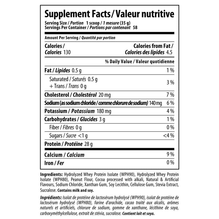 Nutrabolics HydroPure 4.5lbs Chocolate Peanut Butter Nutrition Facts – Bulldog Nutrition Canada