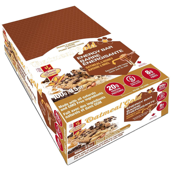 Oatmeal Gold Energy Bars 12/bars Peanut Butter Carob – Bulldog Nutrition Canada