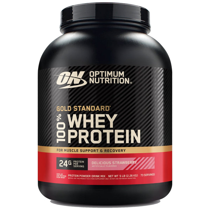 Optimum Nutrition Gold Standard 100% Whey Protein 5lbs Delicious Strawberry – Bulldog Nutrition Canada