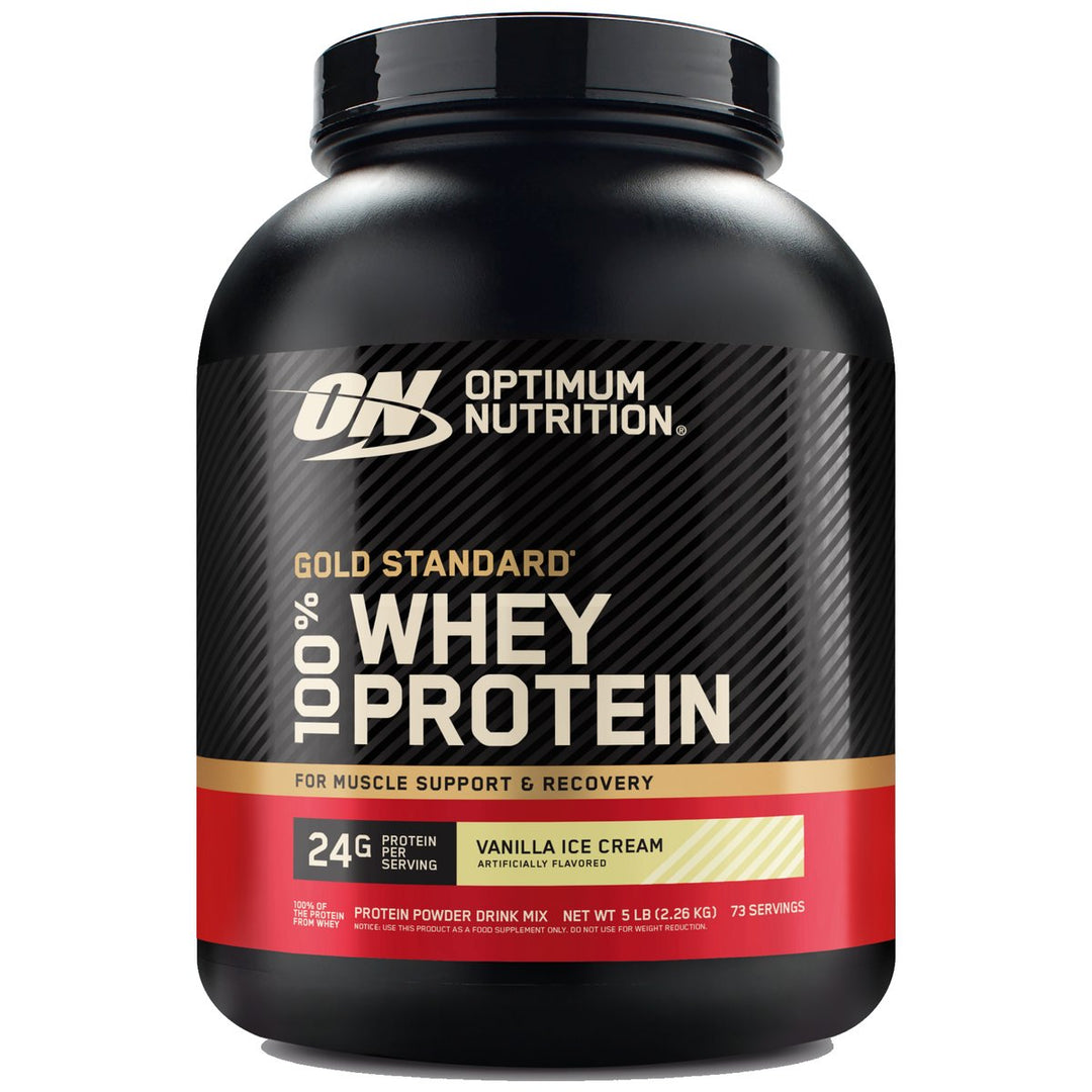 Optimum Nutrition Gold Standard 100% Whey Protein 5lbs Vanilla Ice Cream – Bulldog Nutrition Canada