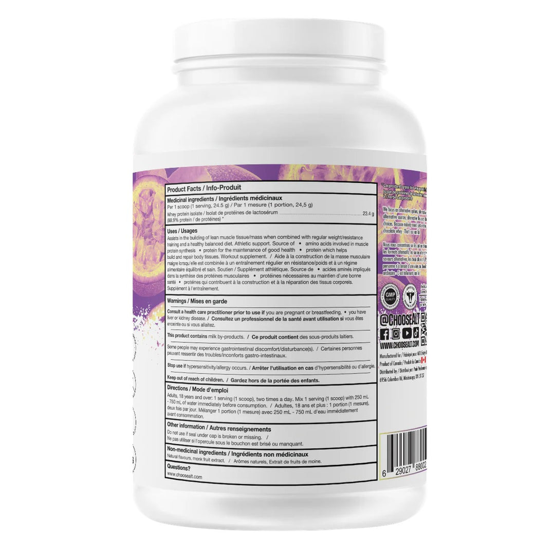 ALT Clear Protein Grass Fed Whey Isolate Supplement Facts – Bulldog Nutrition