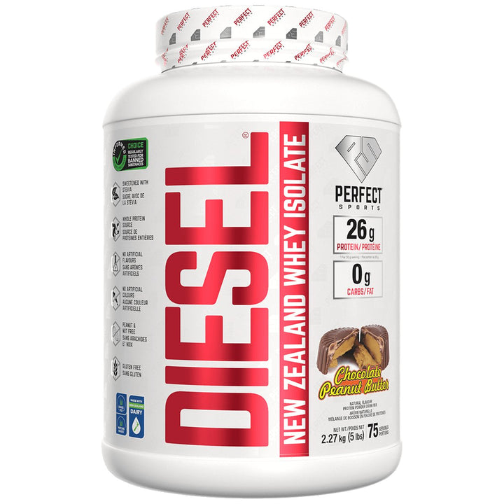 Perfect Sports Diesel New Zealand Whey Isolate 5lb Chocolate Peanut Butter – Bulldog Nutrition Canada