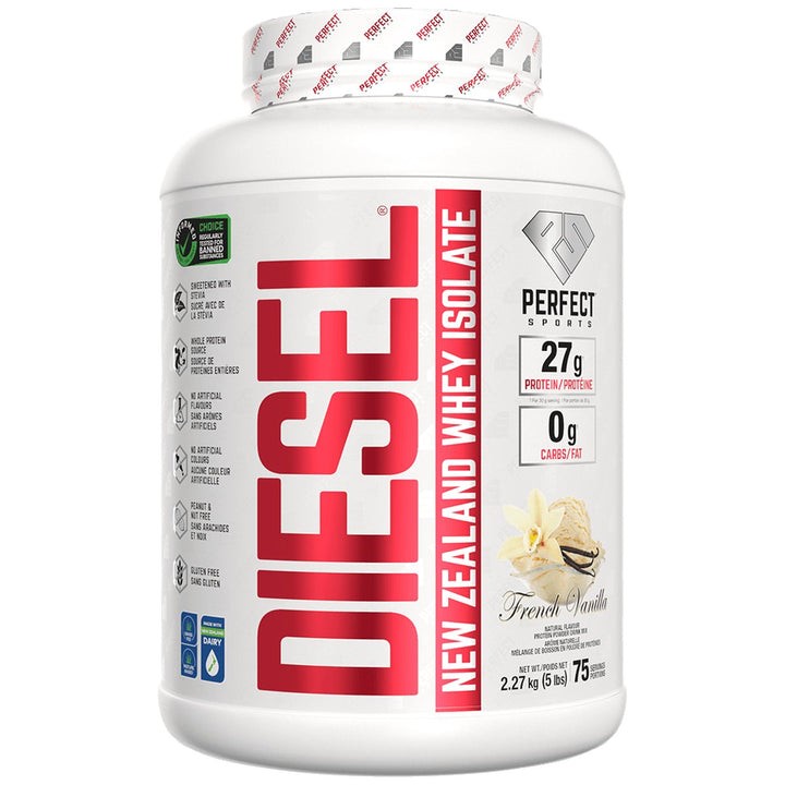 Perfect Sports Diesel New Zealand Whey Isolate 5lb French Vanilla – Bulldog Nutrition Canada