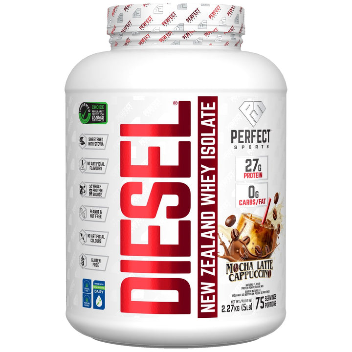 Perfect Sports Diesel New Zealand Whey Isolate 5lb Mocha Latte – Bulldog Nutrition Canada