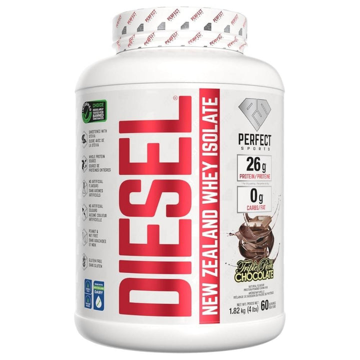 Perfect Diesel New Zealand Whey Protein Isolate 4lbs Triple Rich Chocolate