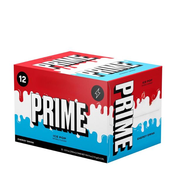 Prime Energy Drink Case Canada and USA Ice Pop