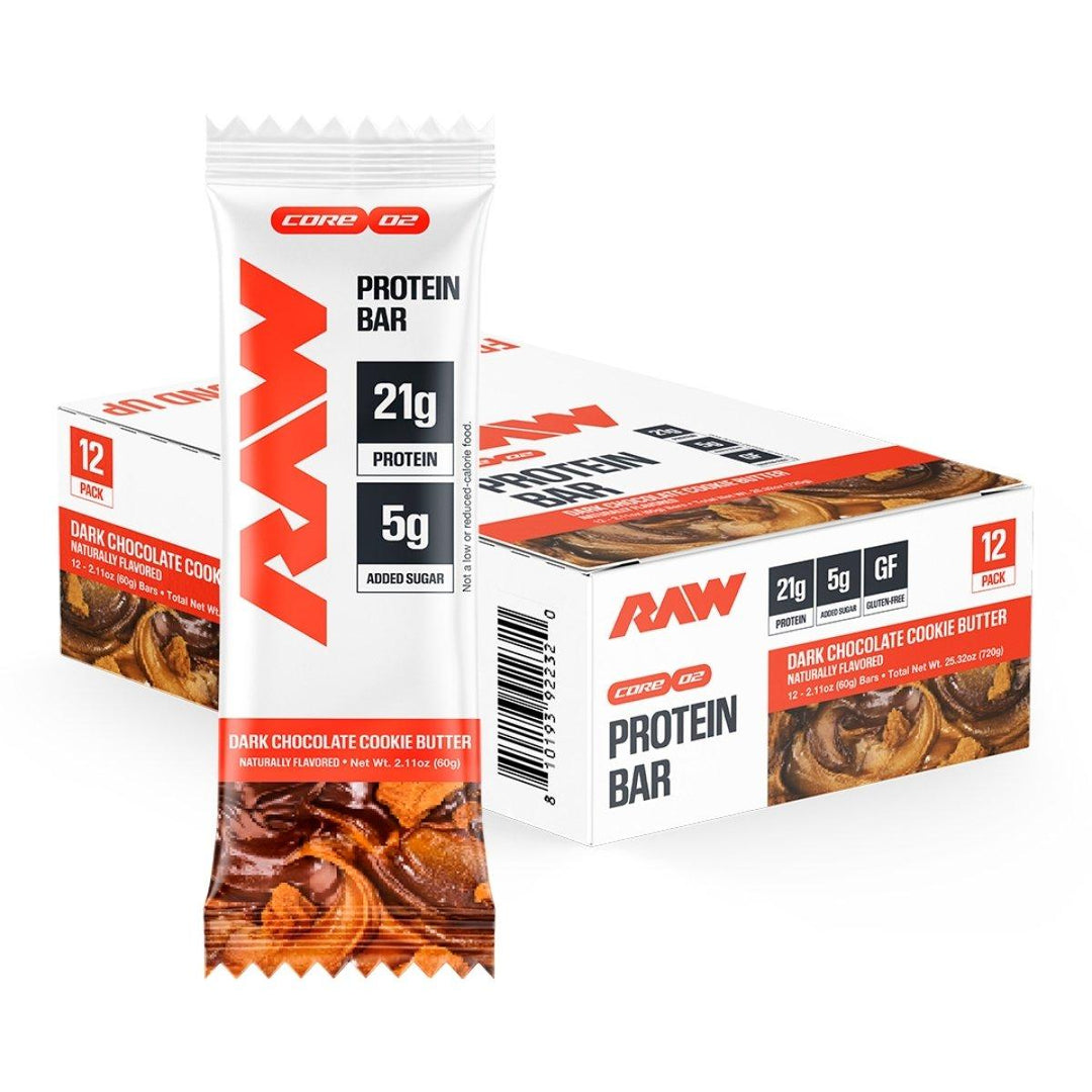 Raw Nutrition Protein Bar Case Dark Chocolate Cookie Butter Canada