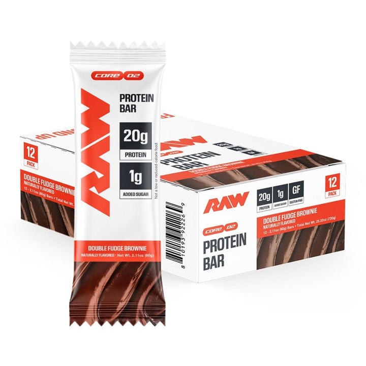 RAW Nutrition Protein Bars Box of 12 Double Fudge Brownie – Bulldog Nutrition Canada