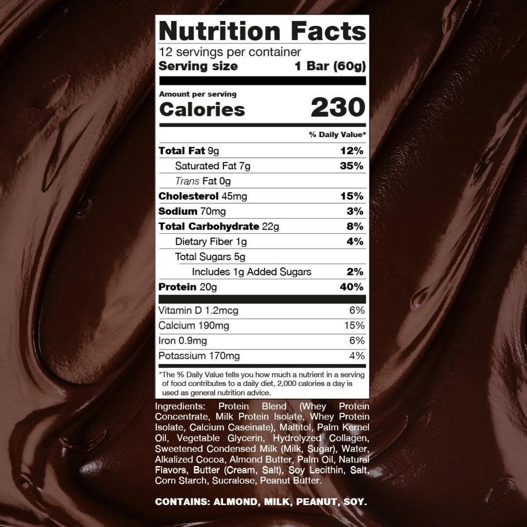 RAW Nutrition Protein Bars Box of 12 Supplement Facts – Bulldog Nutrition