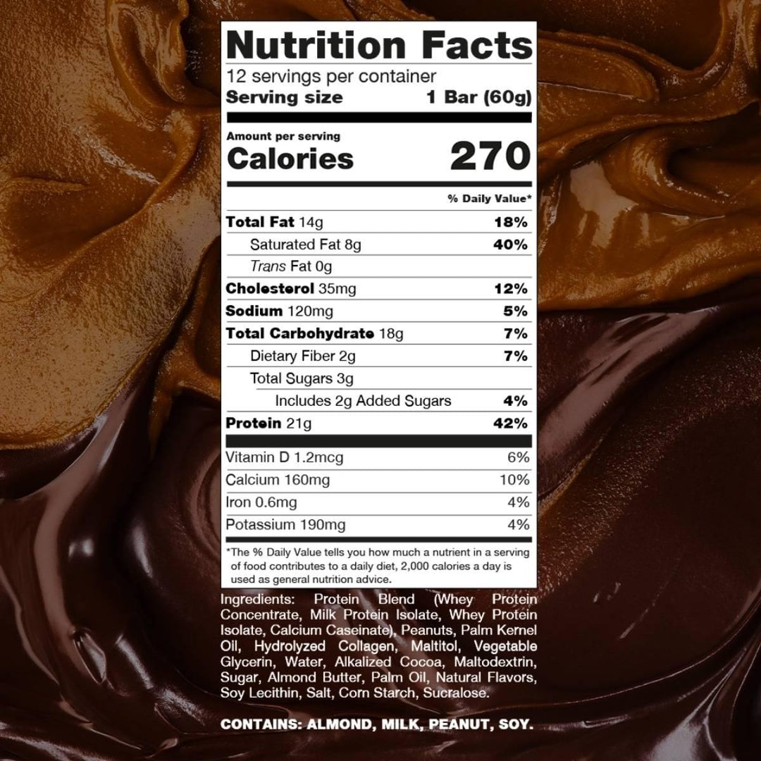 RAW Nutrition Protein Bars Box of 12 Supplement Facts – Bulldog Nutrition