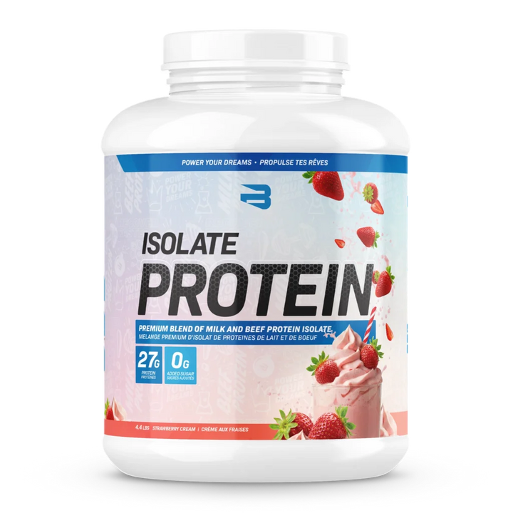 Believe Isolate Protein 4.4lbs Strawberry Cream flavour — 66 servings — Bulldog Nutrition Canada