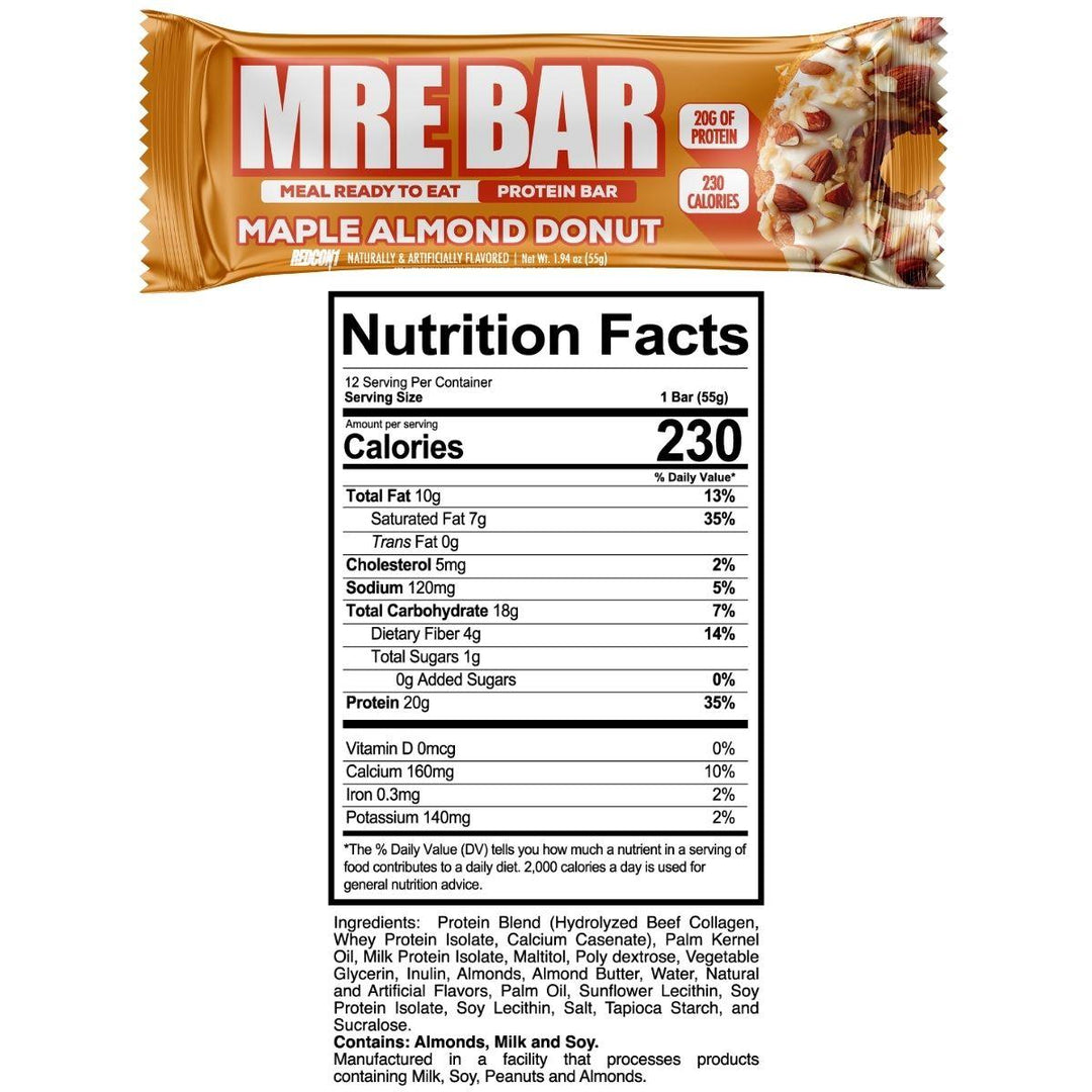 Redcon1_MRE_Bars_12Bars_Maple_Almond_Donut_Nutrition_Facts