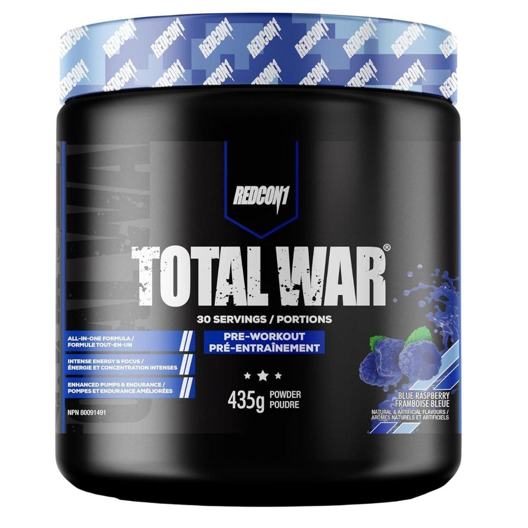 Redcon1_Total_War_30_serve_Blue_Raspberry_Pre_Workout_Canada