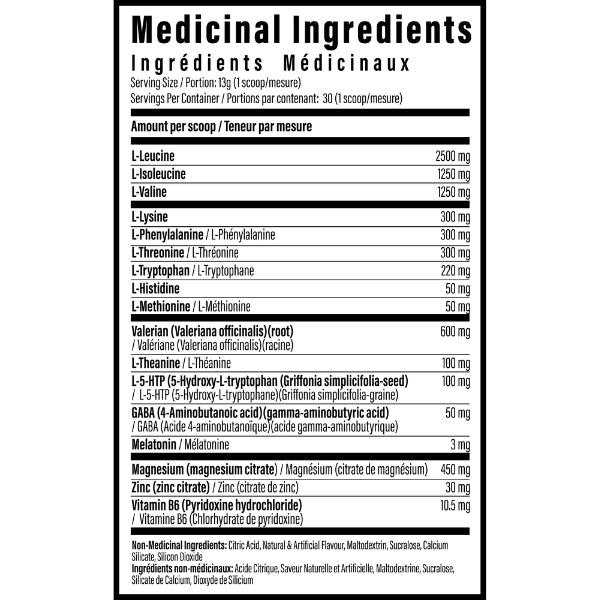 TC Nutrition Hydramino PM 30 serce Nutrition Facts