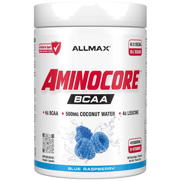 Allmax Aminocore BCAA 90 Servings Blue Raspberry – Bulldog Nutrition Canada