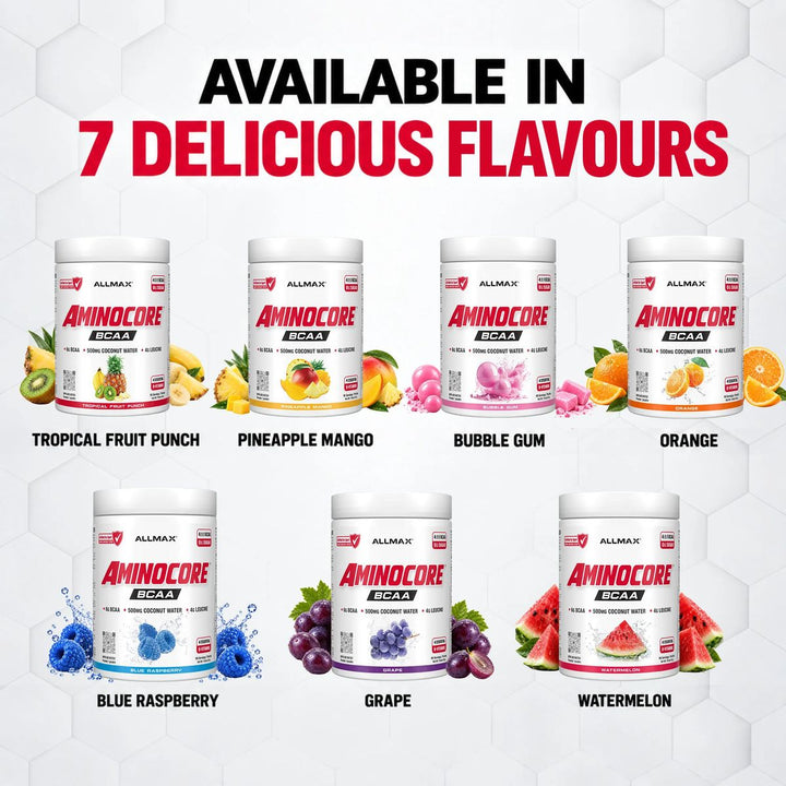 Allmax Aminocore BCAA available in 7 flavours – Bulldog Nutrition Canada