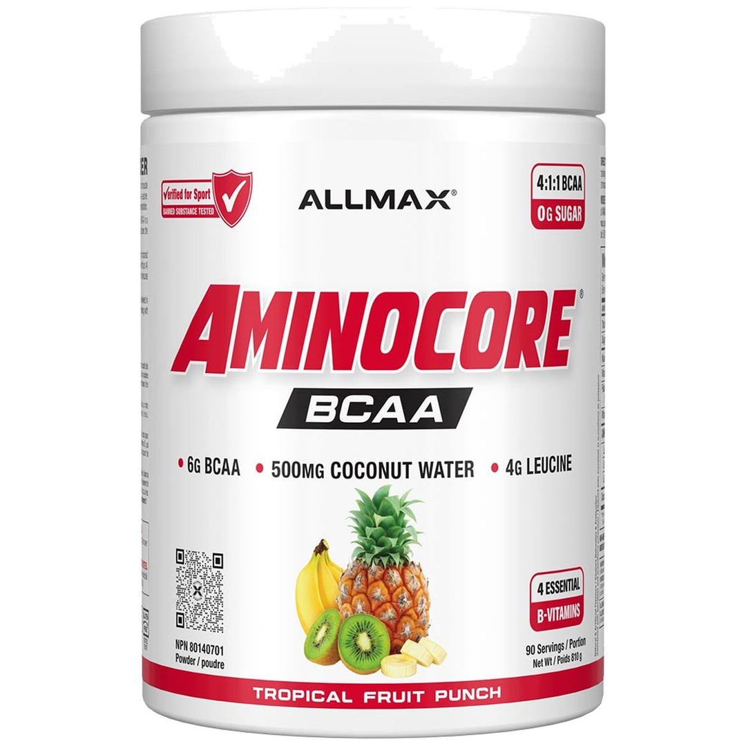 Allmax Aminocore BCAA 90 Servings Fruit Punch (Tropical Fruit Punch) – Bulldog Nutrition Canada