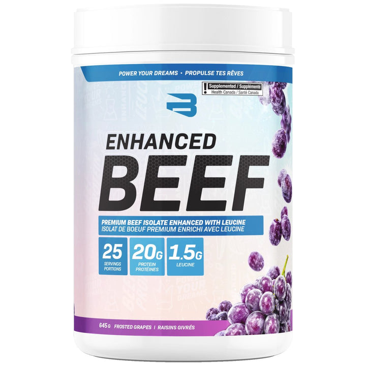 Believe Enhanced Beef Protein 25 Servings Frosted Grapes – Bulldog Nutrition Canada