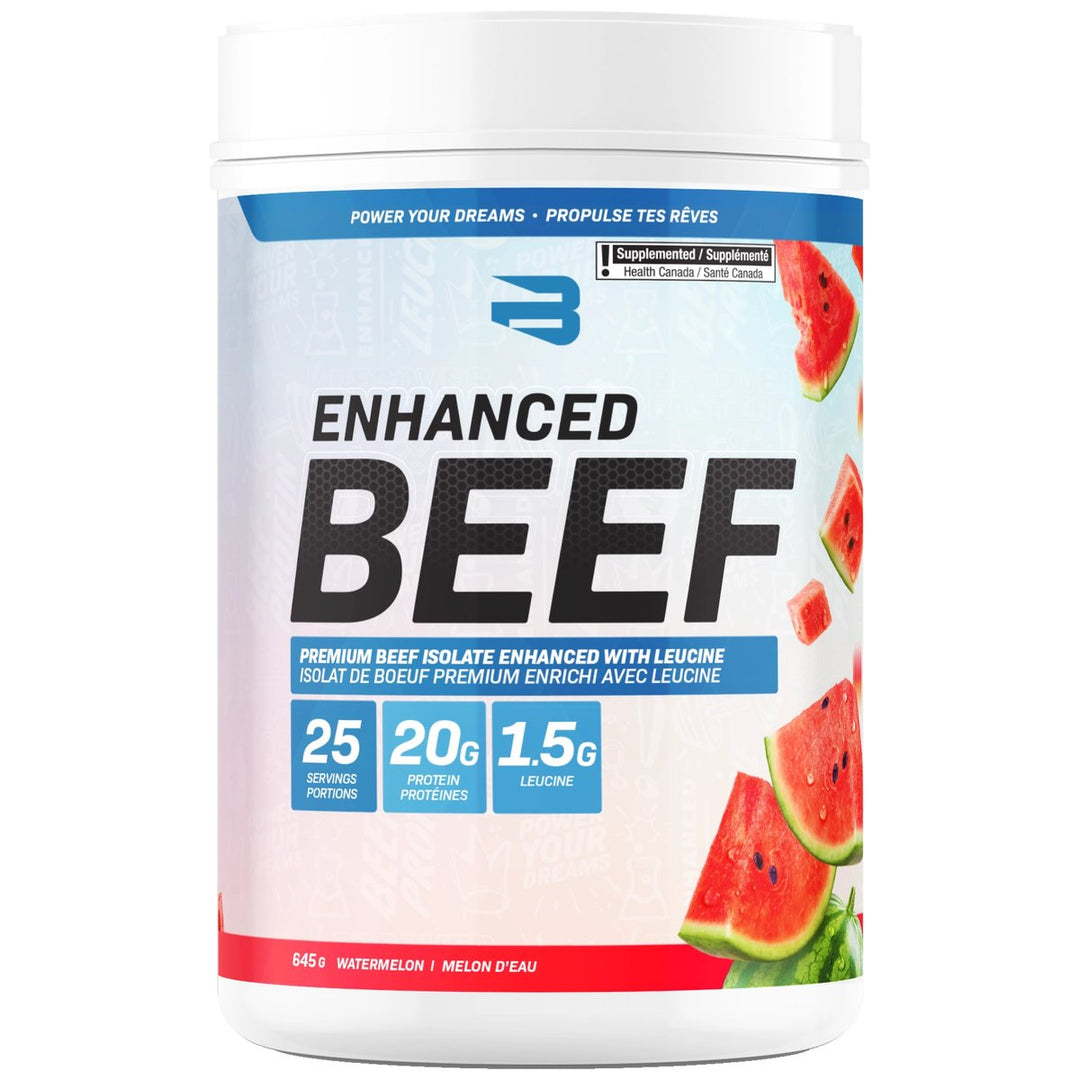 Believe Enhanced Beef Protein 25 Servings Watermelon – Bulldog Nutrition Canada