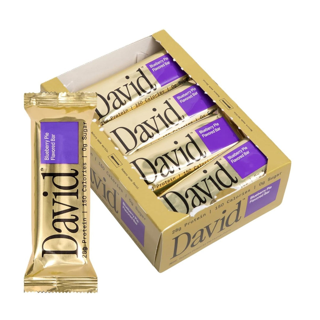 David Protein High Protein Bars 12-Pack Blueberry Pie – Bulldog Nutrition Canada