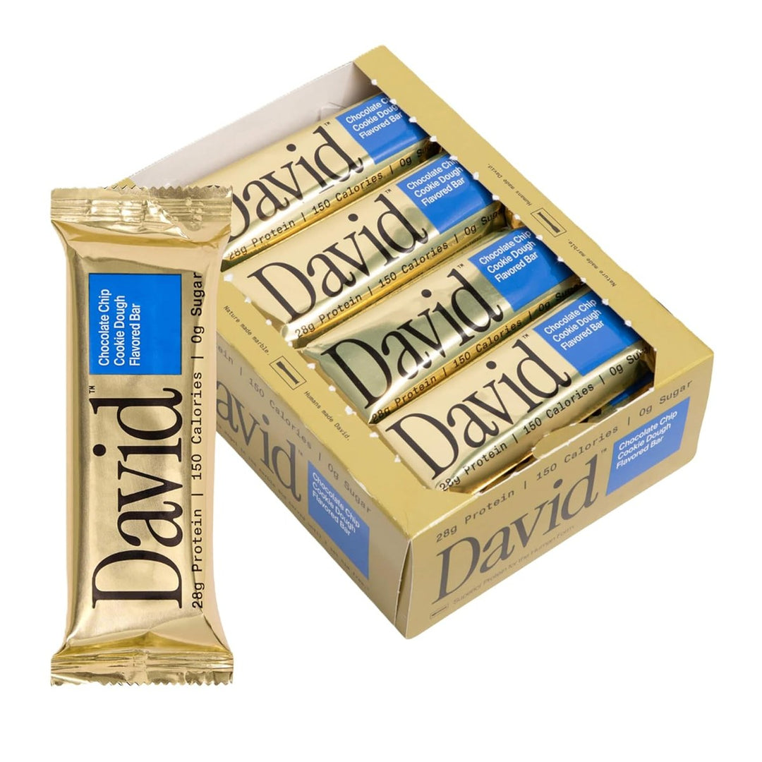 David Protein High Protein Bars 12-Pack Chocolate Chip Cookie Dough – Bulldog Nutrition Canada