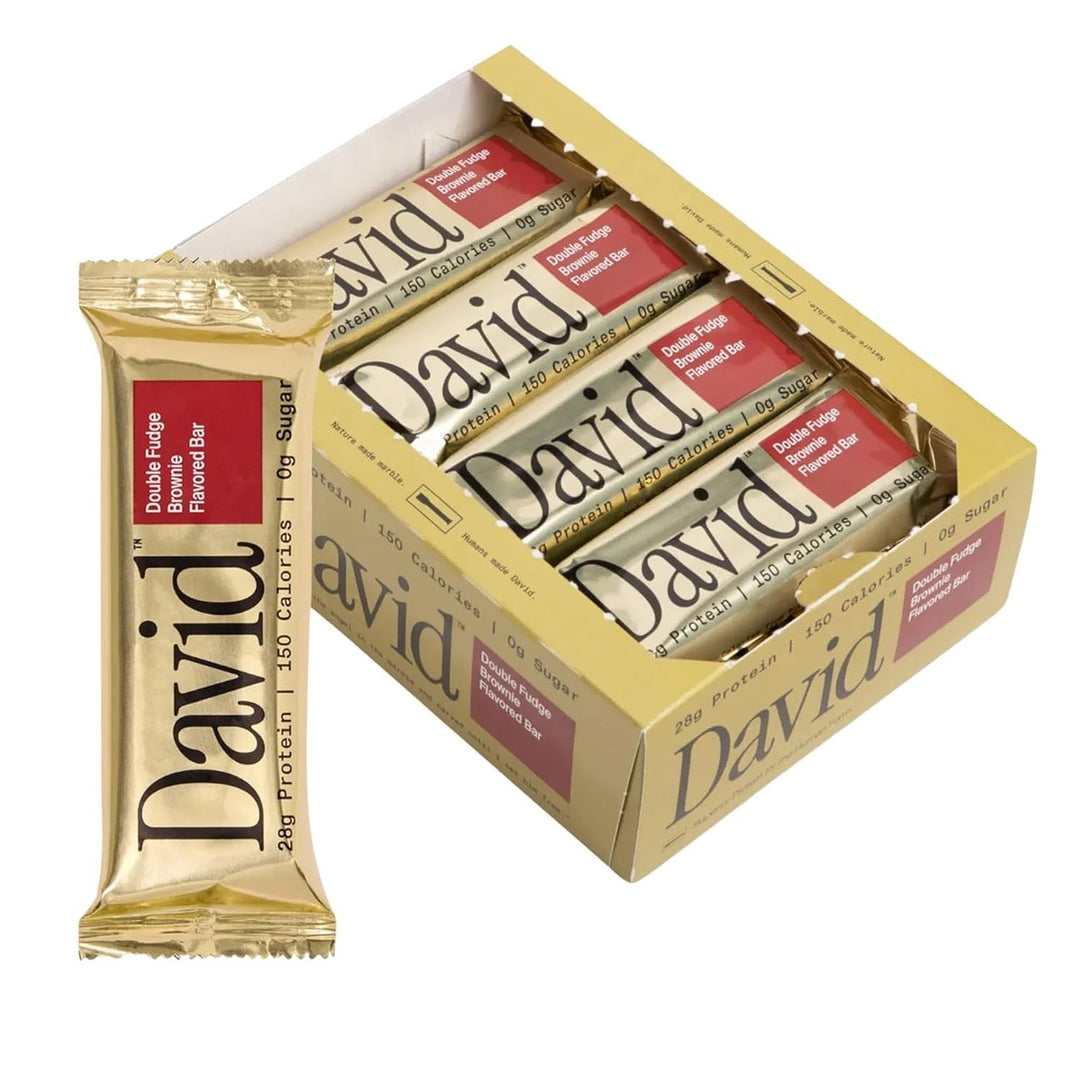 David Protein High Protein Bars 12-Pack Fudge Brownie – Bulldog Nutrition Canada