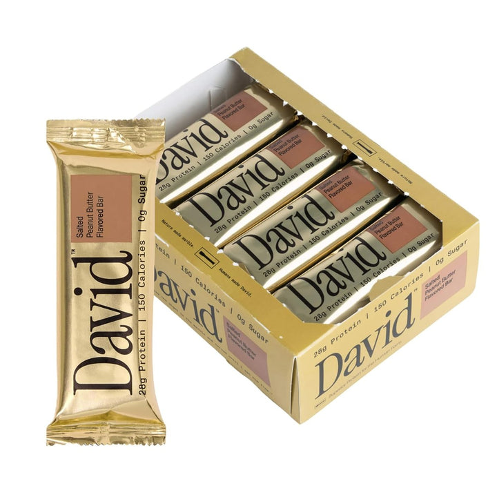 David Protein High Protein Bars 12-Pack Salted Peanut Butter – Bulldog Nutrition Canada