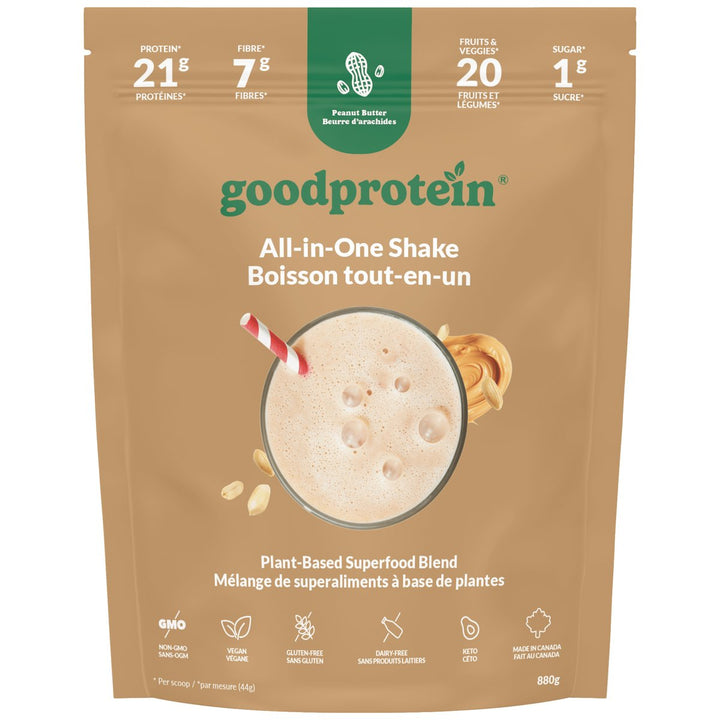 Good Protein All-in-One Shake 880g Peanut Butter – Bulldog Nutrition Canada
