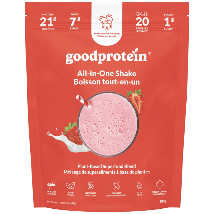 Good Protein All-in-One Shake 880g Strawberries &amp; Cream – Bulldog Nutrition Canada