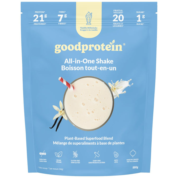 Good Protein All-in-One Shake 880g Vanilla Milkshake – Bulldog Nutrition Canada