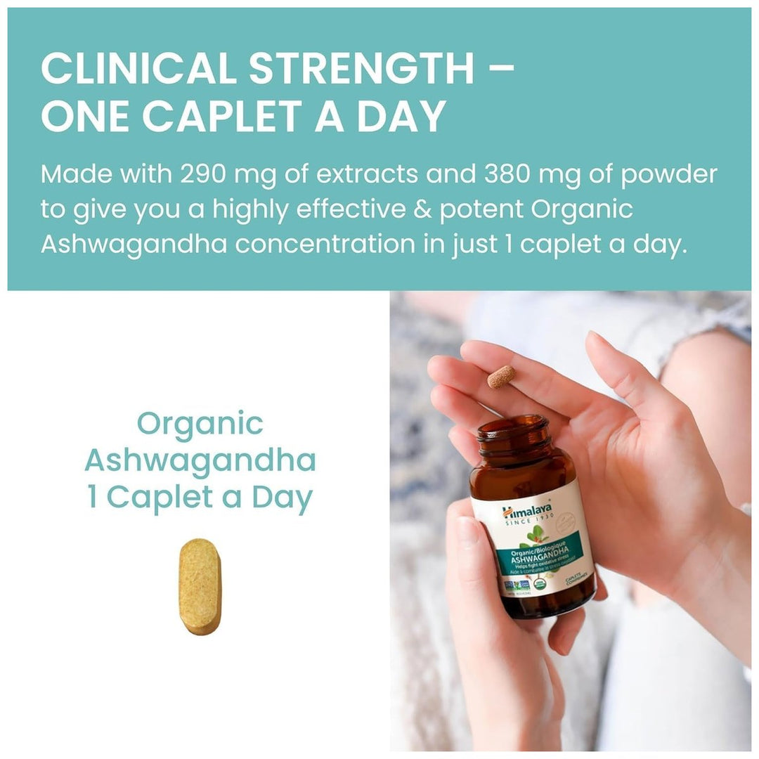Himalaya Ashwagandha clinical strength - 290 mg extracts plus 380 mg root powder per caplet