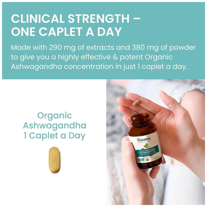 Himalaya Ashwagandha clinical strength - 290 mg extracts plus 380 mg root powder per caplet