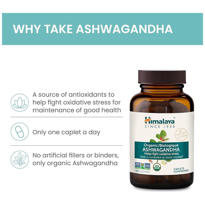 Why take Himalaya Organic Ashwagandha - antioxidant stress support, one caplet a day