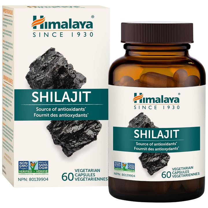 Himalaya Shilajit 60 vegetarian capsules bottle and box - buy in Canada