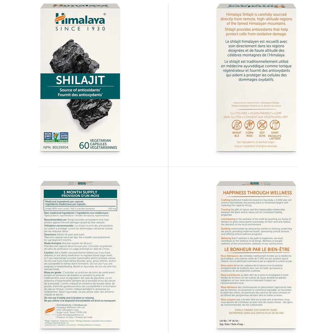 Himalaya Shilajit one month supply panels