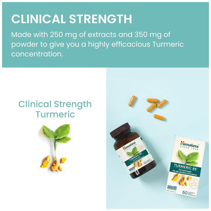Himalaya Turmeric 95 clinical strength - 250 mg extract at 95 percent curcuminoids plus 350 mg powder