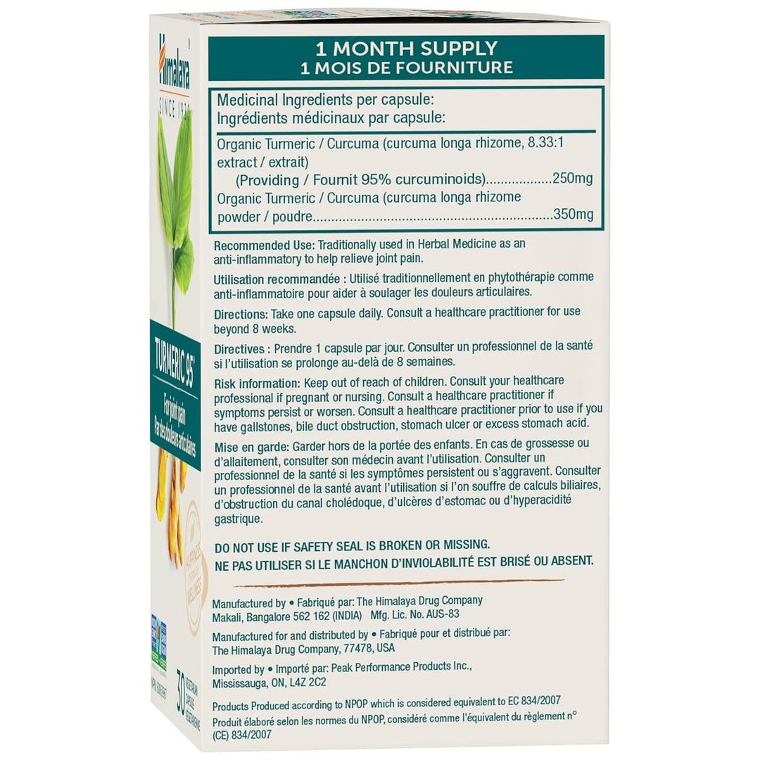 Himalaya Turmeric 95 medicinal ingredients panel - one month supply