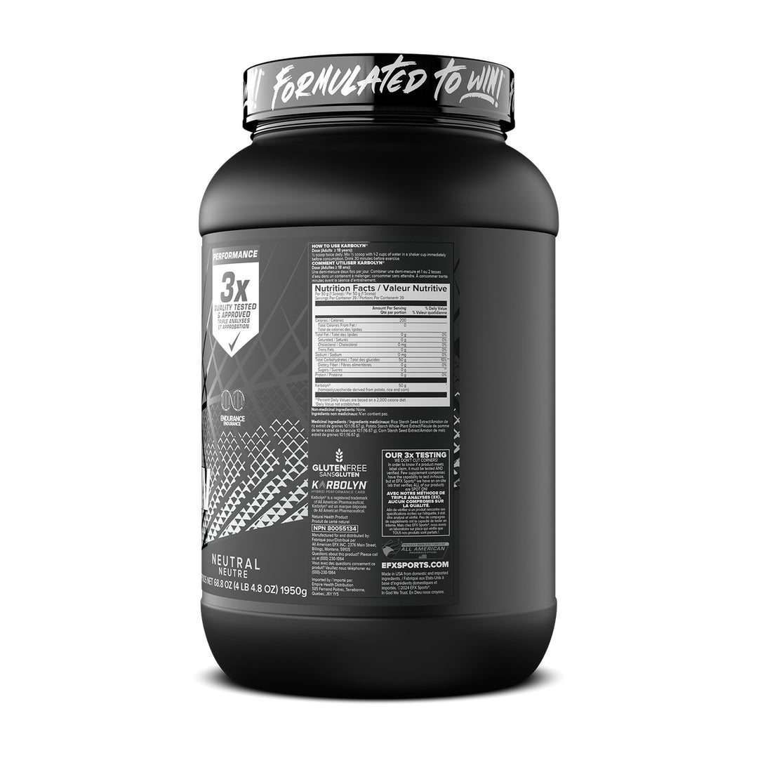 EFX Sports Karbolyn 4 Lbs Supplement Facts – Bulldog Nutrition
