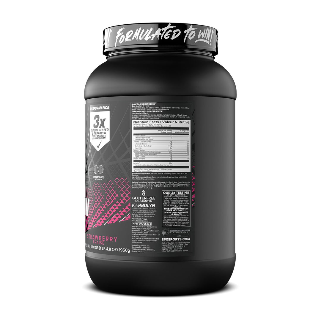 EFX Sports Karbolyn 4 Lbs Supplement Facts – Bulldog Nutrition